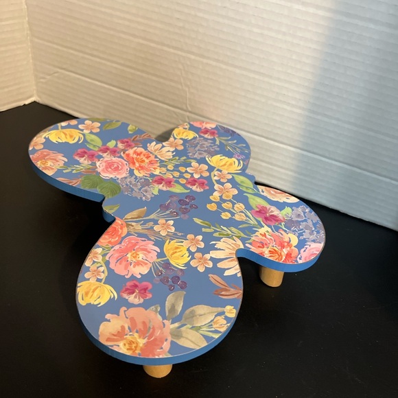 Truelivng | Accents | Artist Garden Floral Butterfly Wooden Plant Stand ...